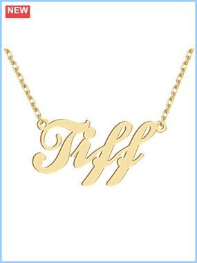 Personalized Custom Name Pendant Necklace 18k Gold Plated Stainless Steel